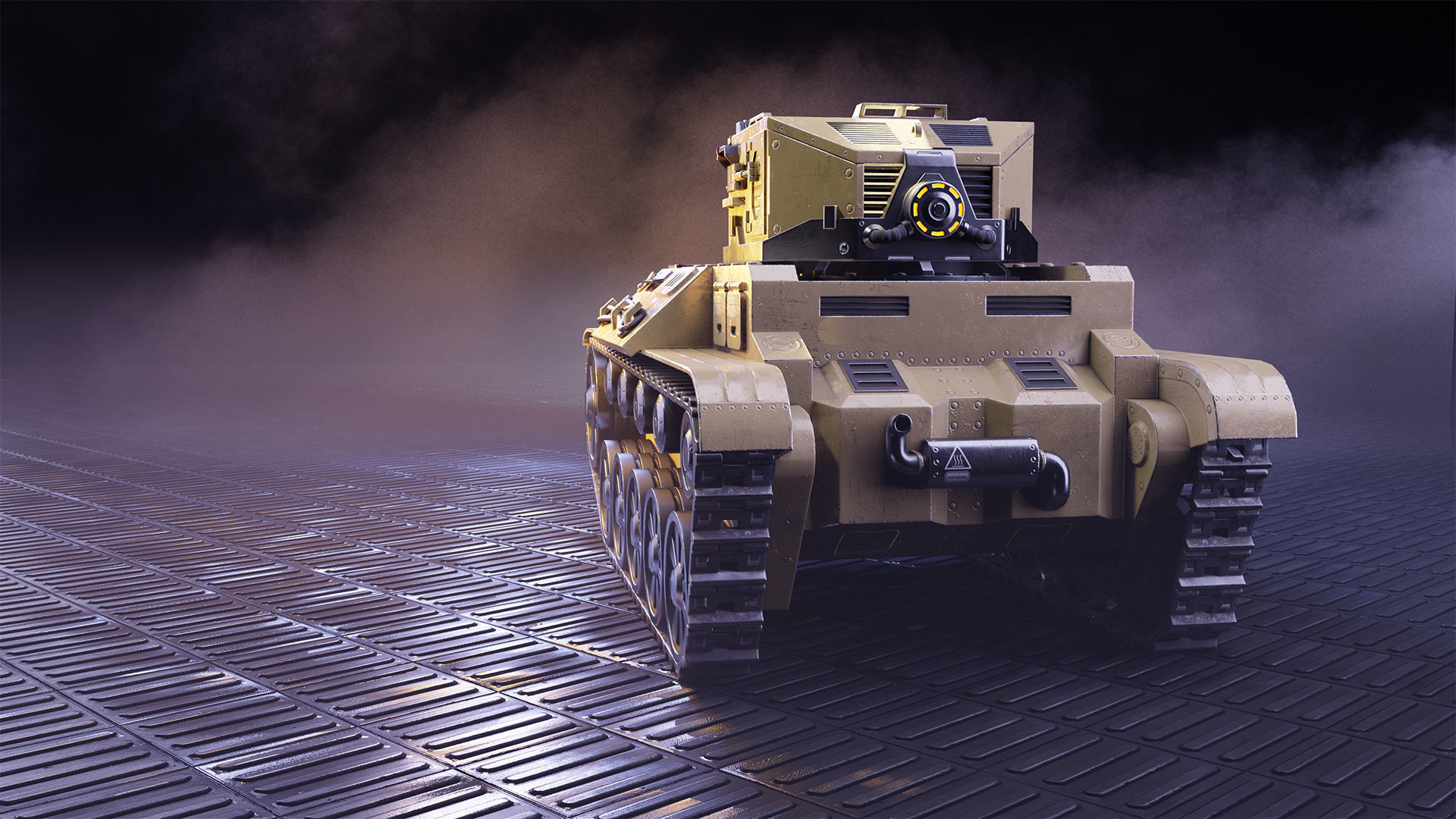 Retro-Futuristic Battle Tank Steel Wanderer Low-poly 3D model_9