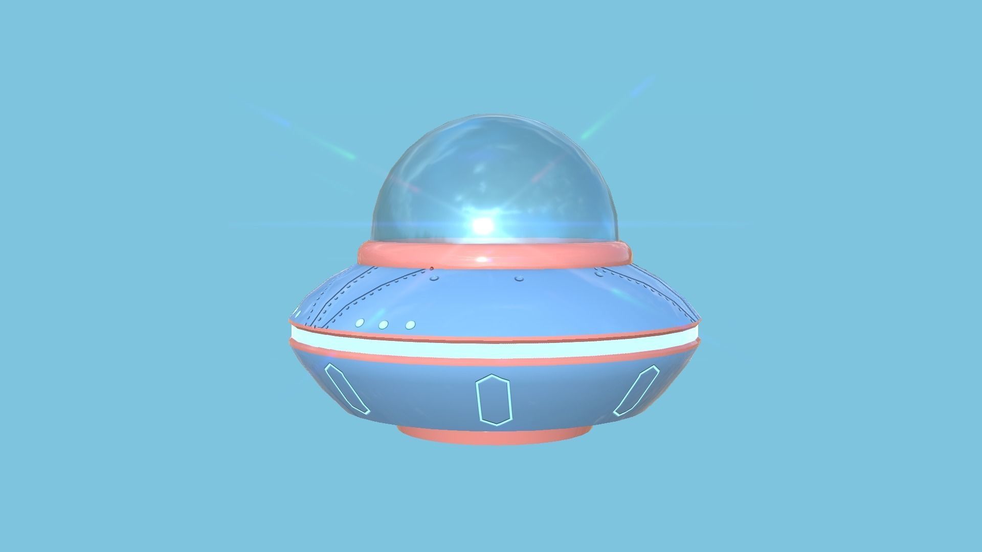 08 Cartoon UFO Collection - SciFi Flying Saucer Asset _33