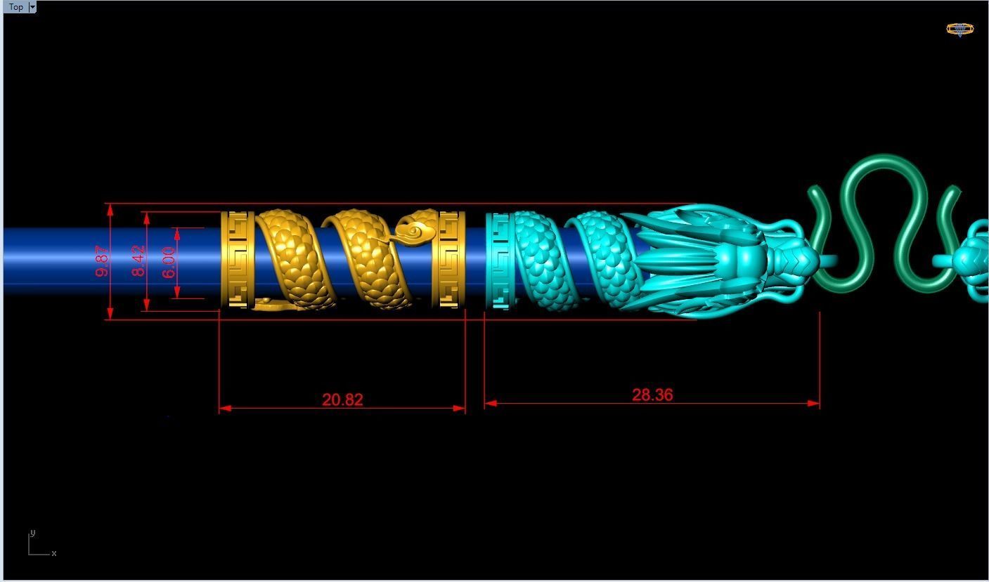 Dragon necklace - Dragon pendant - Wrap leather cord - N843 3D print model_6