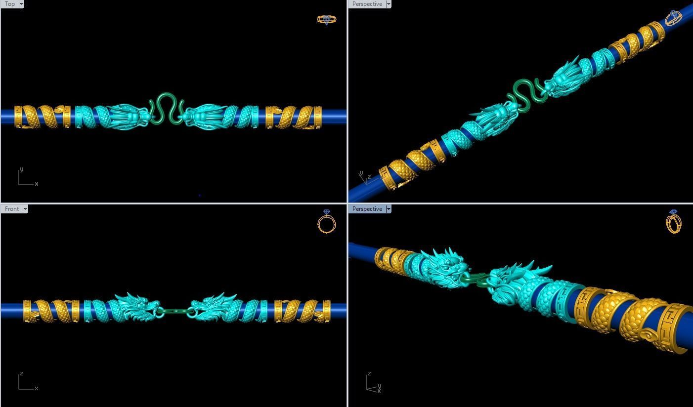 Dragon necklace - Dragon pendant - Wrap leather cord - N843 3D print model_5