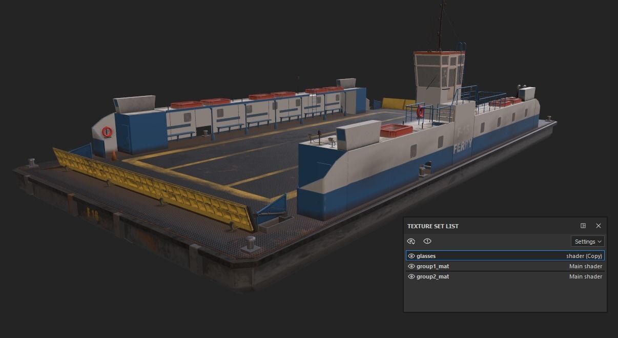 Ferry F-15 Low-poly 3D model_10
