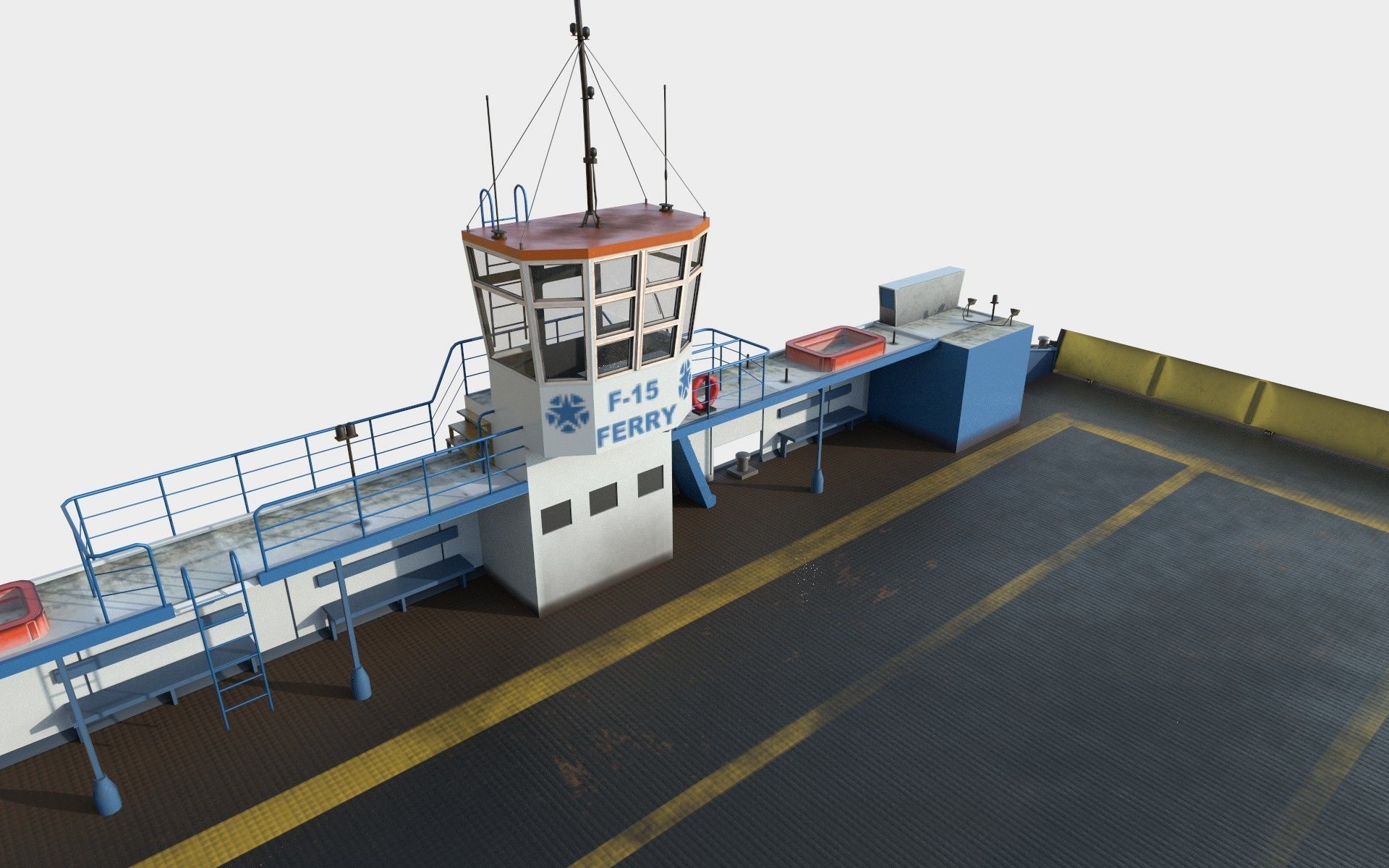 Ferry F-15 Low-poly 3D model_7