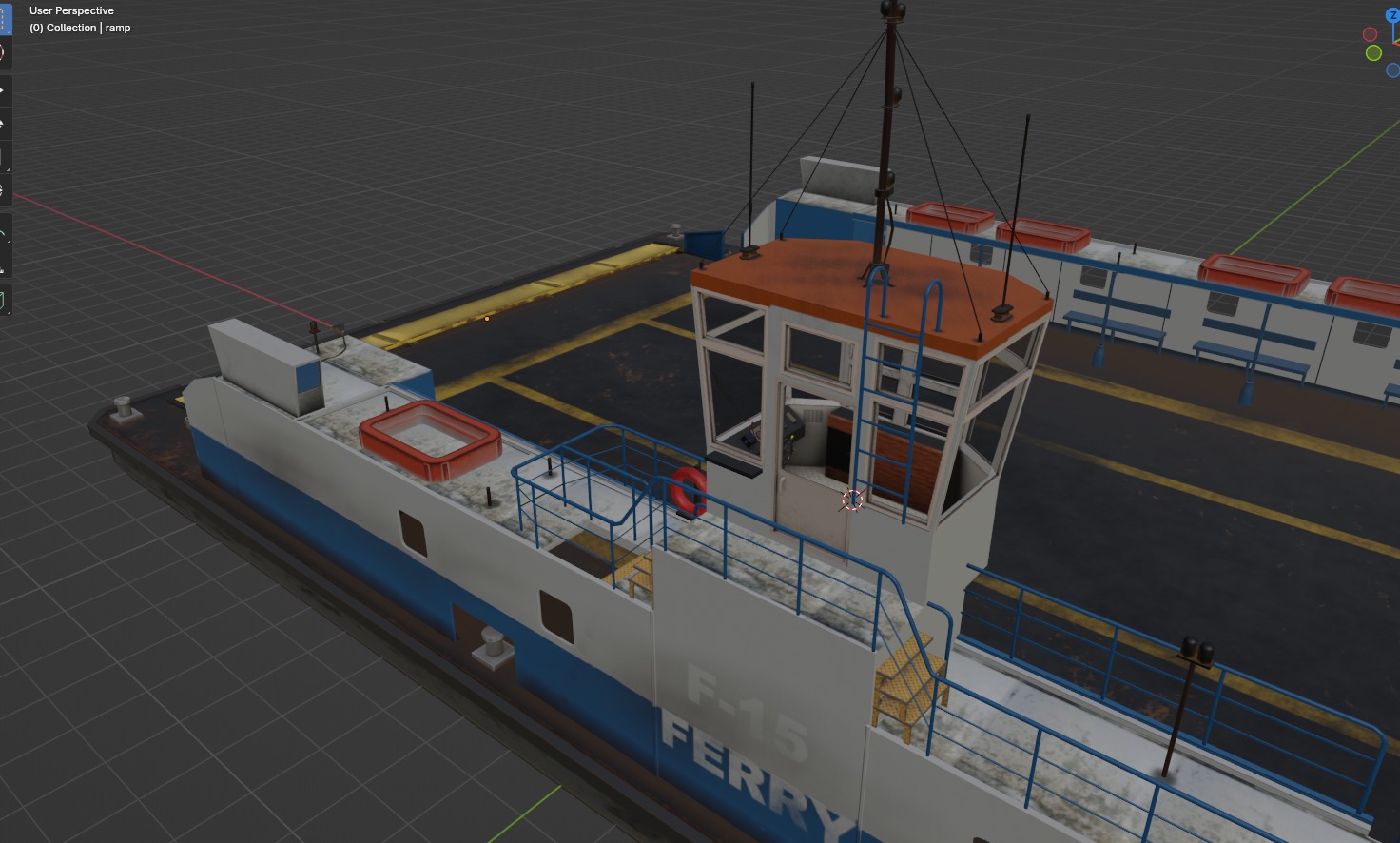 Ferry F-15 Low-poly 3D model_11