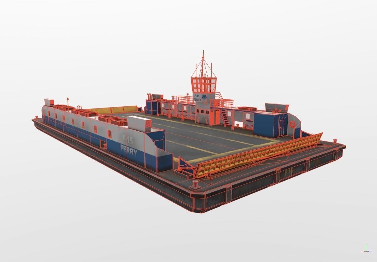 Ferry F-15 Low-poly 3D model_9