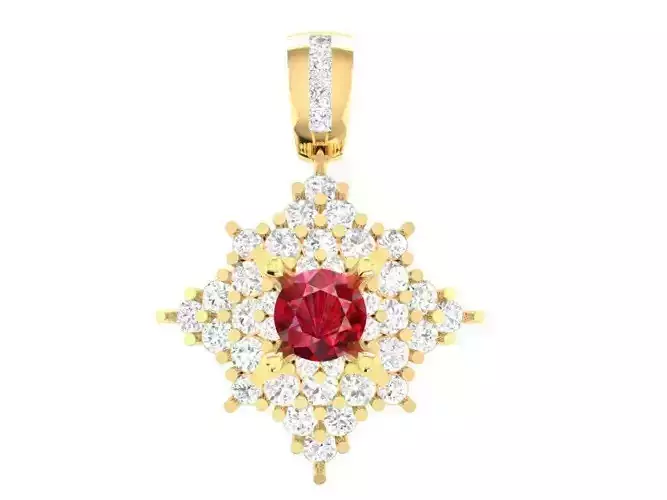 Luxury Star Shape Pendant with Diamond and Gemstone 292