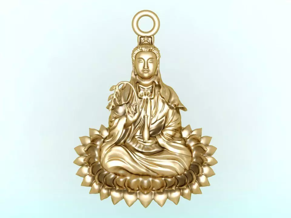 Buddha Guanyin Pendant - Buddha Pendant - N943 3D print model