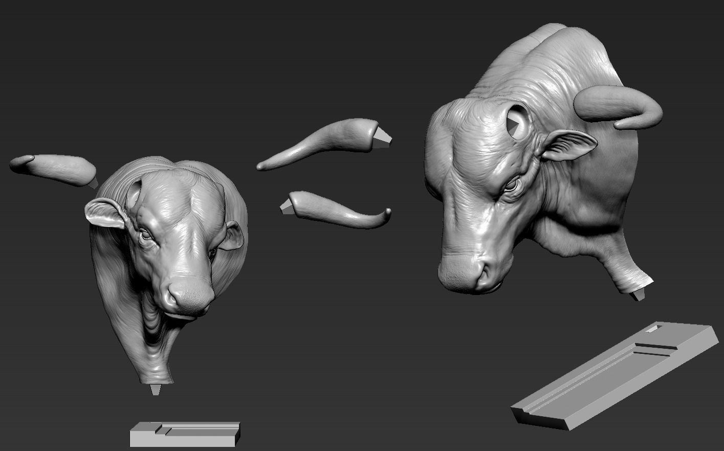Head Bull 3D print model_15