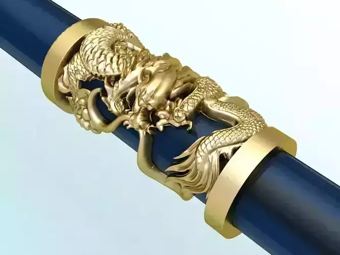 Dragon necklace - Dragon pendant - Wrap leather cord - N1040