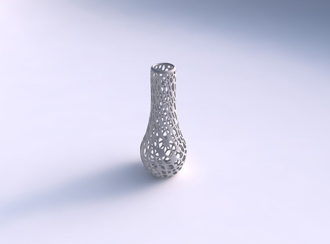 Vase curved 2 with twisted organic lattice 2