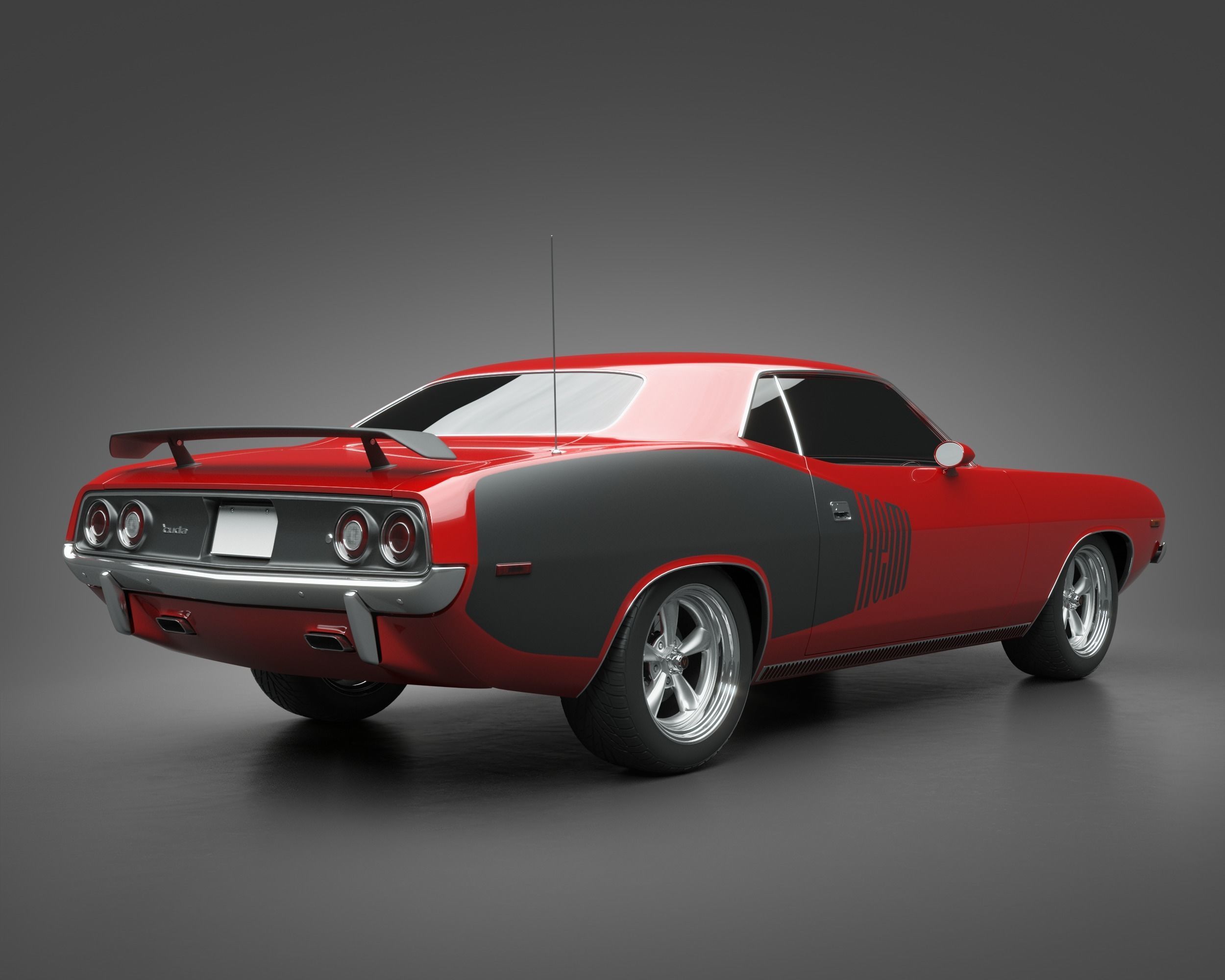1972 Plymouth HEMI Cuda 3D model_1