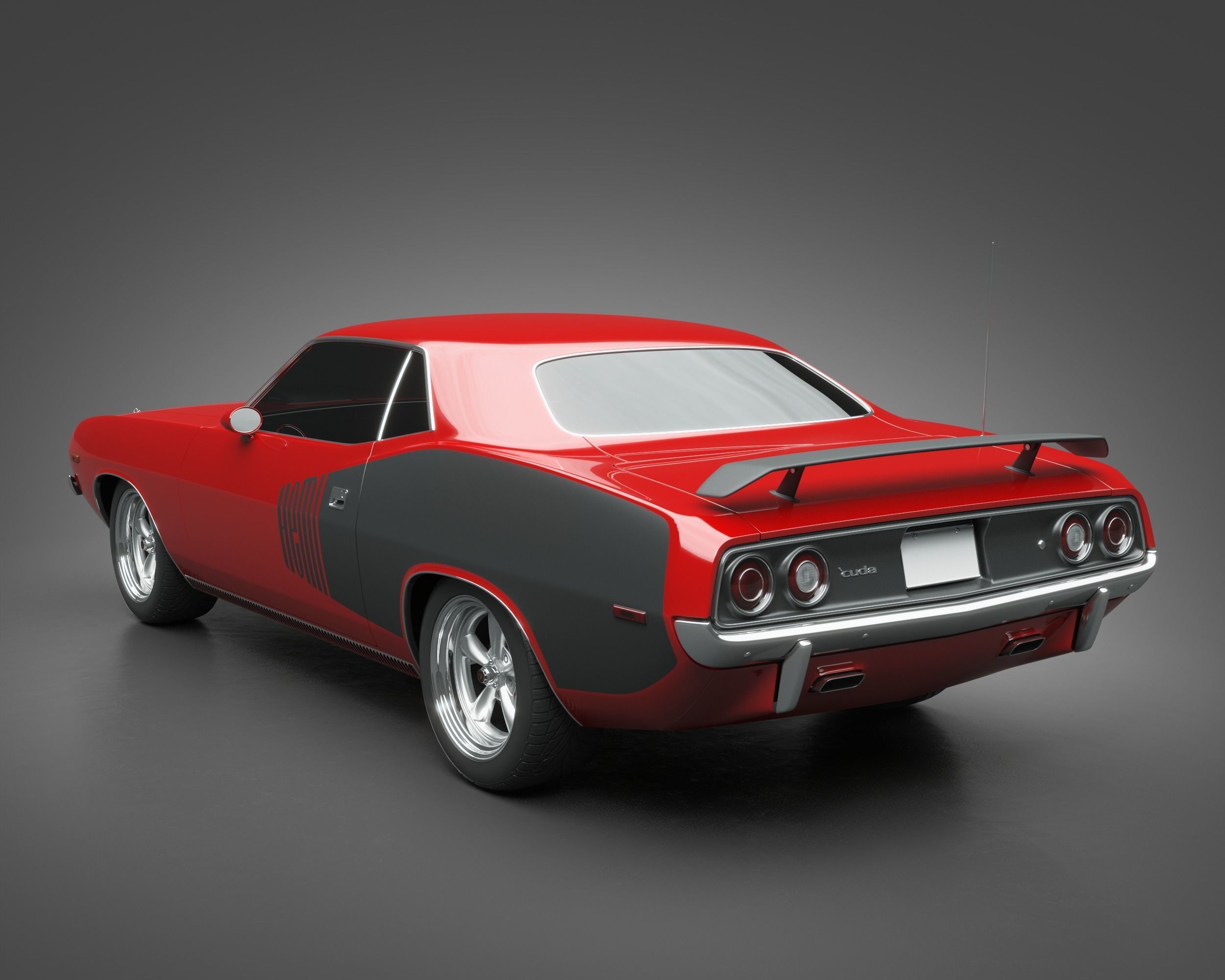 1972 Plymouth HEMI Cuda 3D model_6