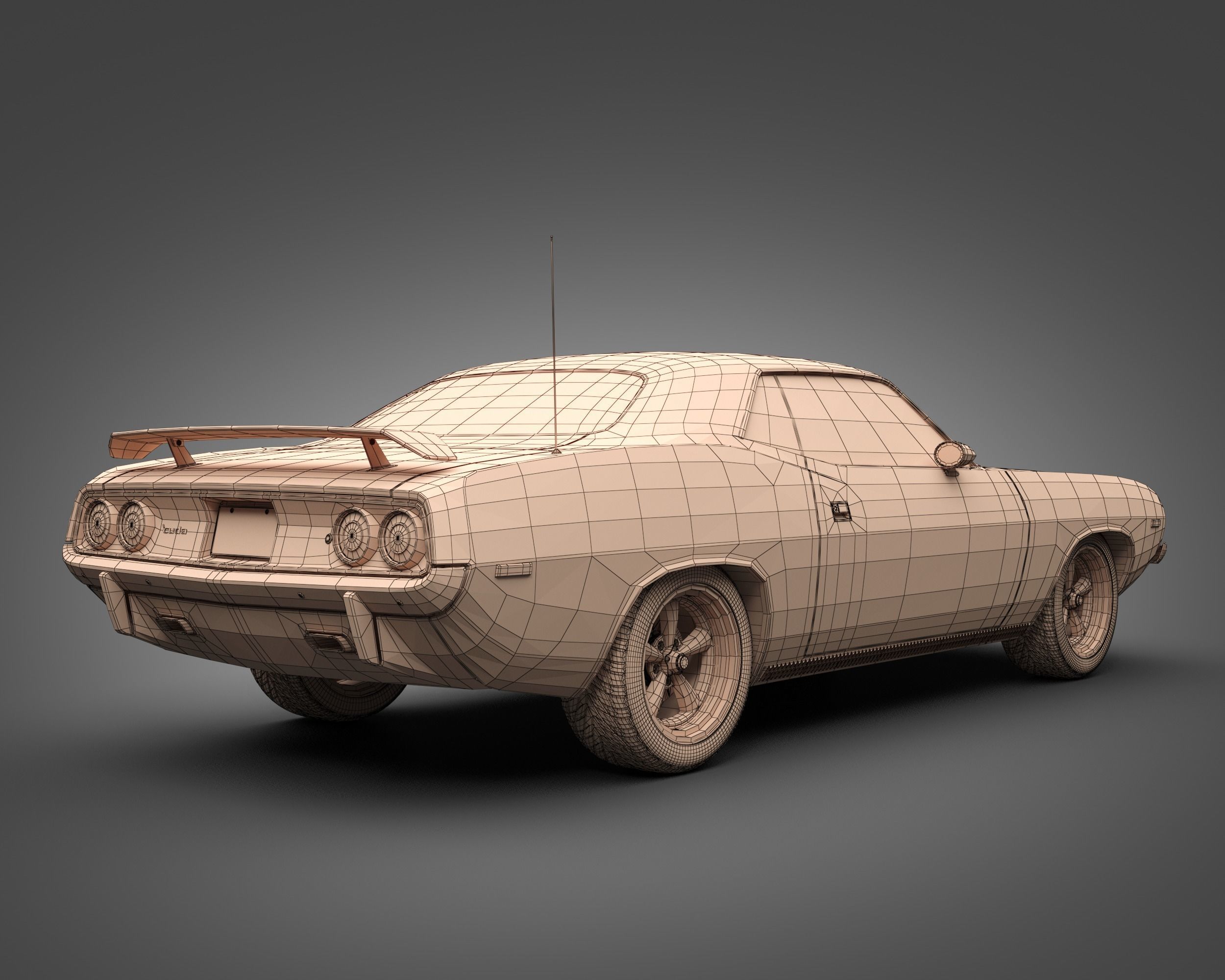 1972 Plymouth HEMI Cuda 3D model_8