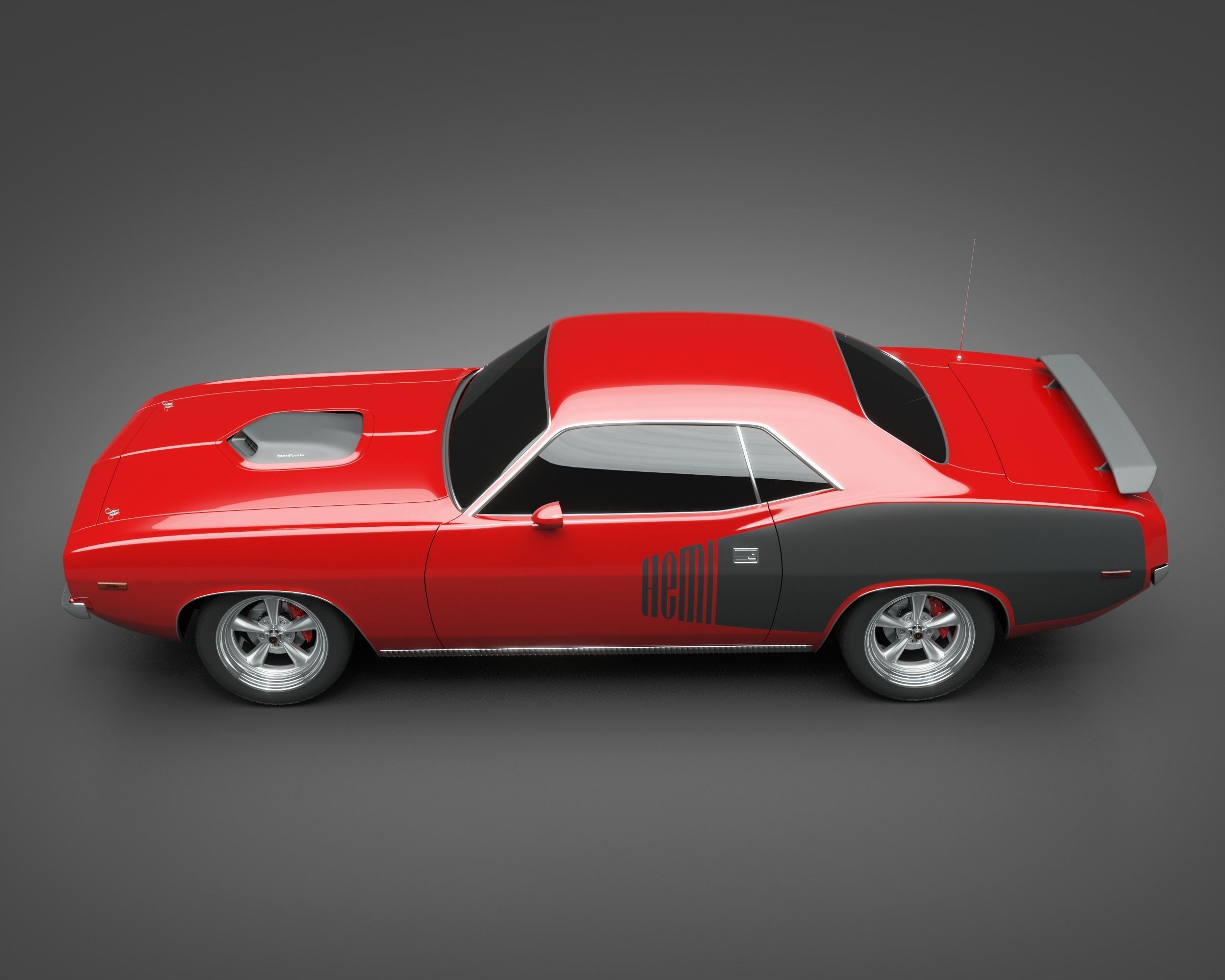 1972 Plymouth HEMI Cuda 3D model_4