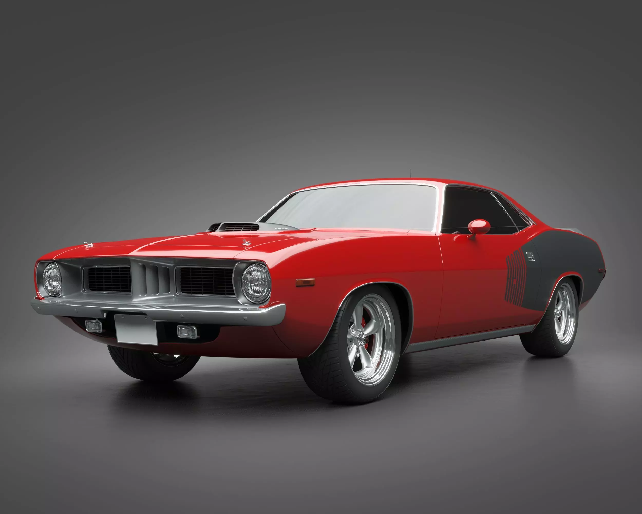 1972 Plymouth HEMI Cuda 3D model_0
