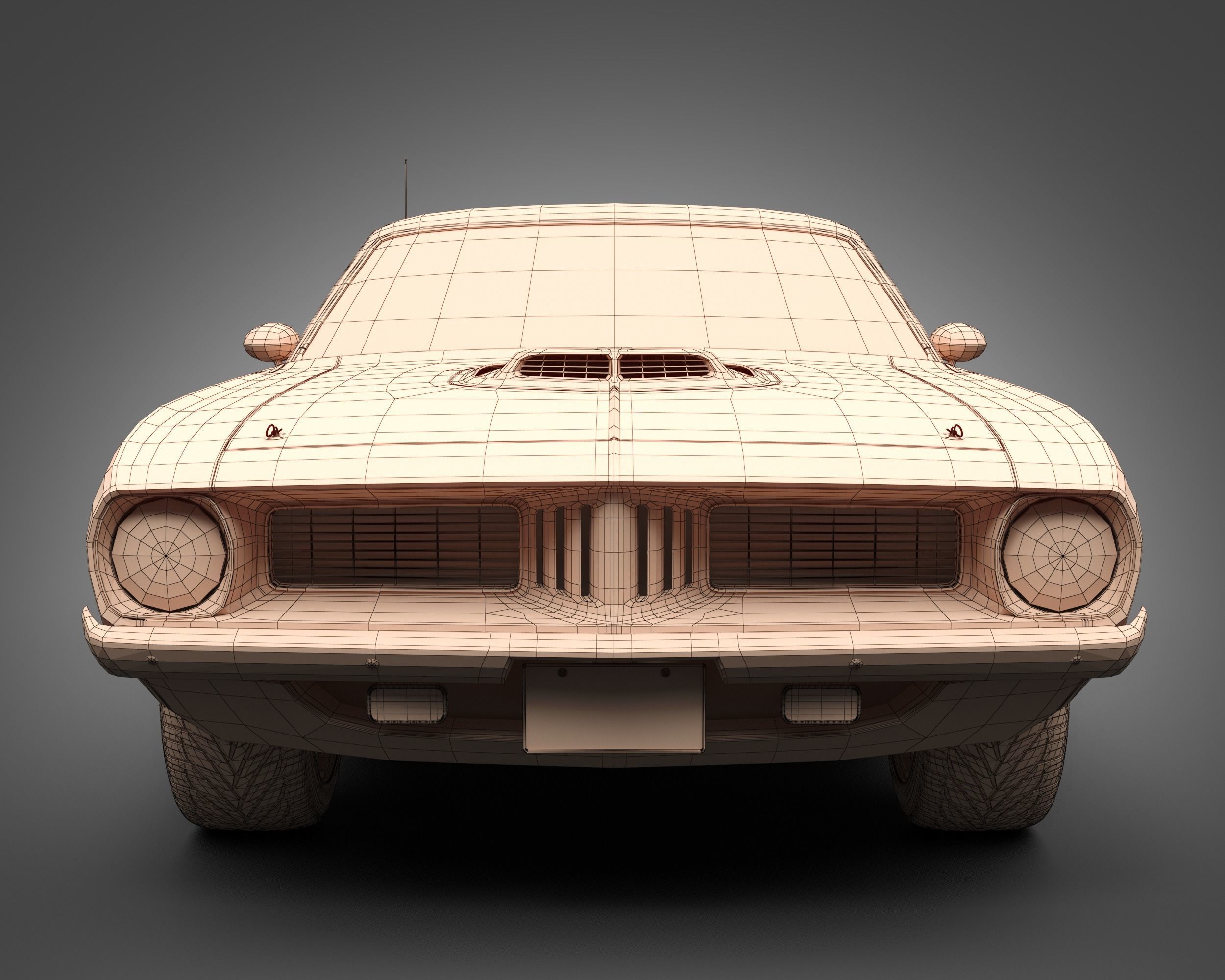 1972 Plymouth HEMI Cuda 3D model_9