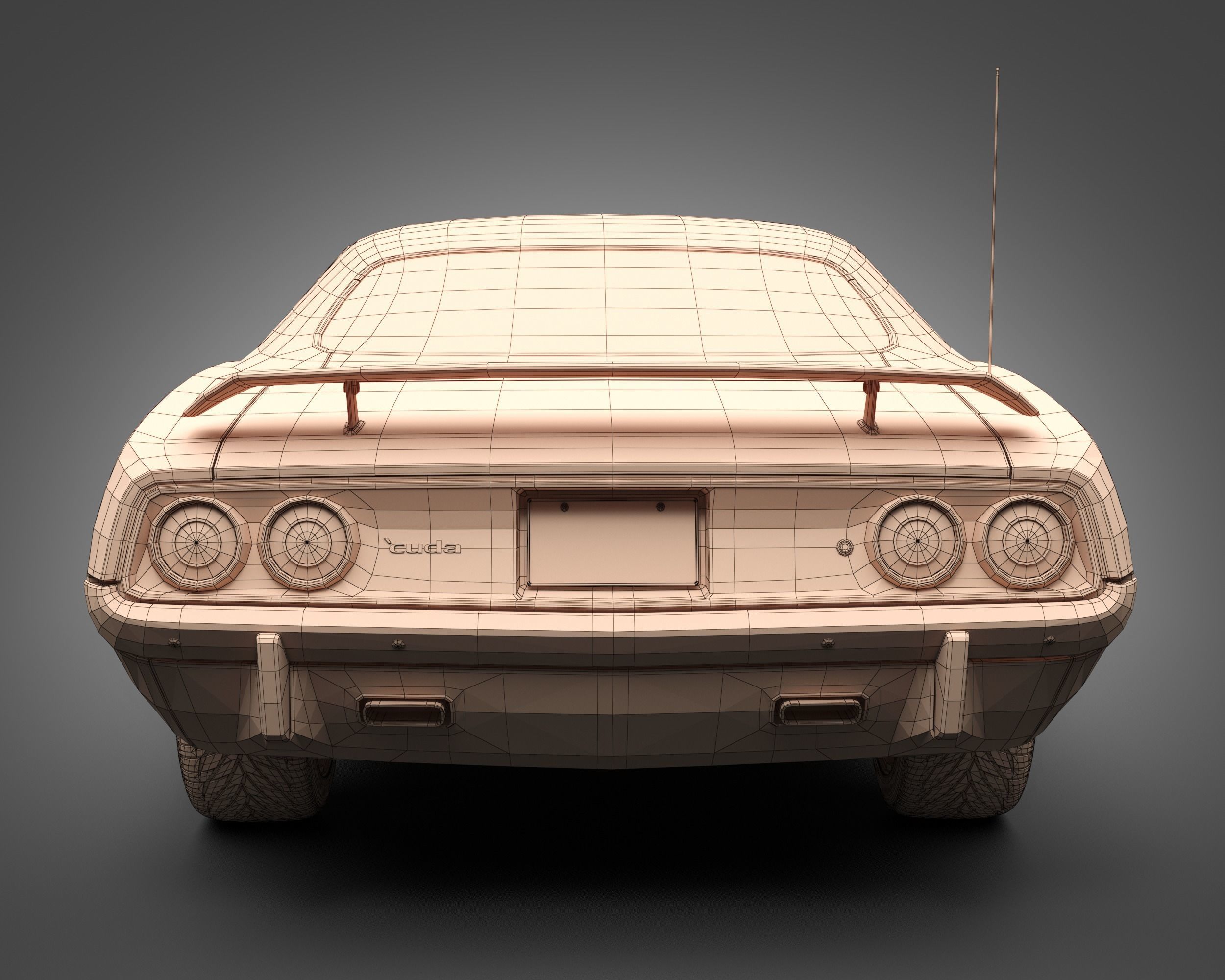 1972 Plymouth HEMI Cuda 3D model_10