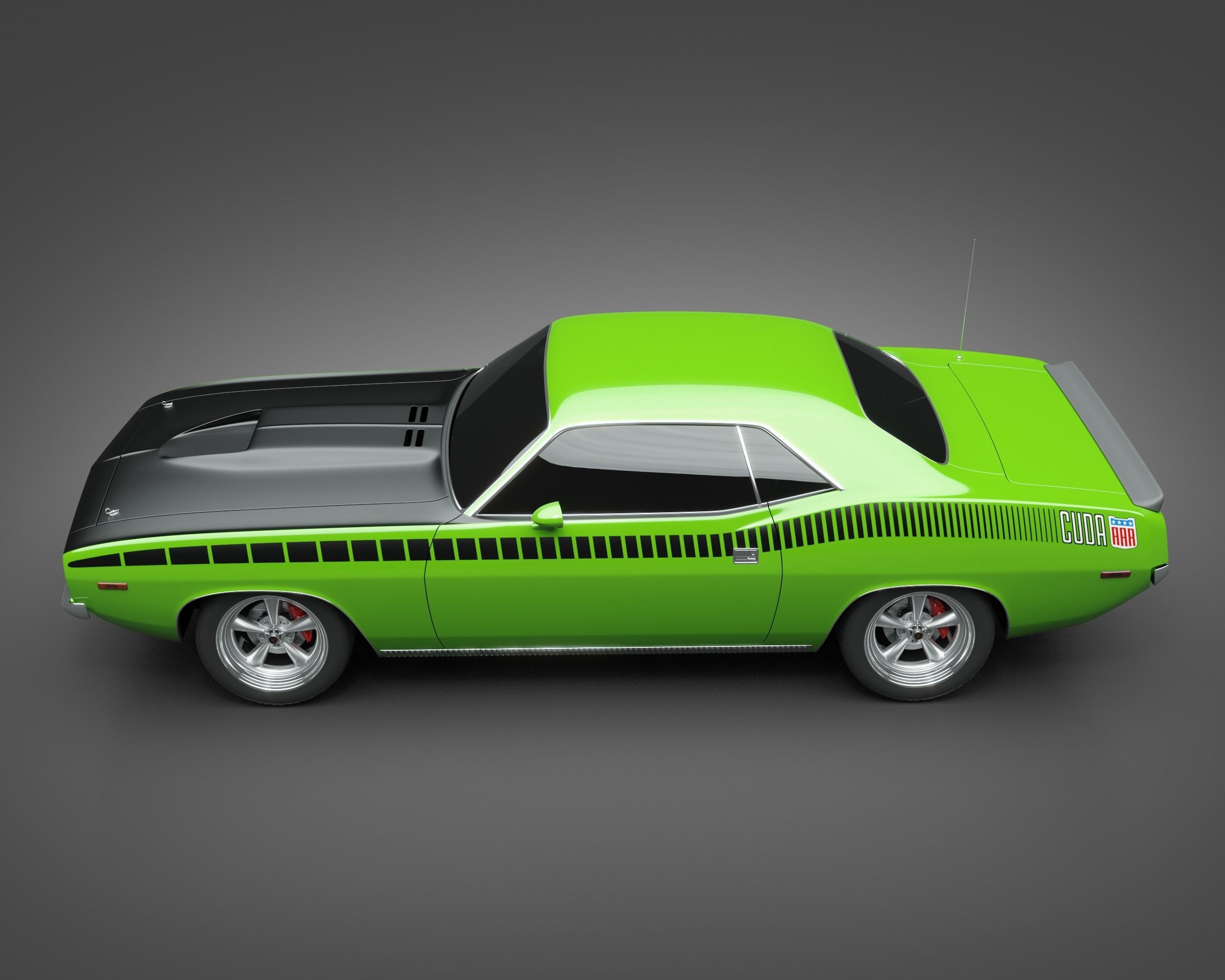 1972 Plymouth AAR Cuda 3D model_4