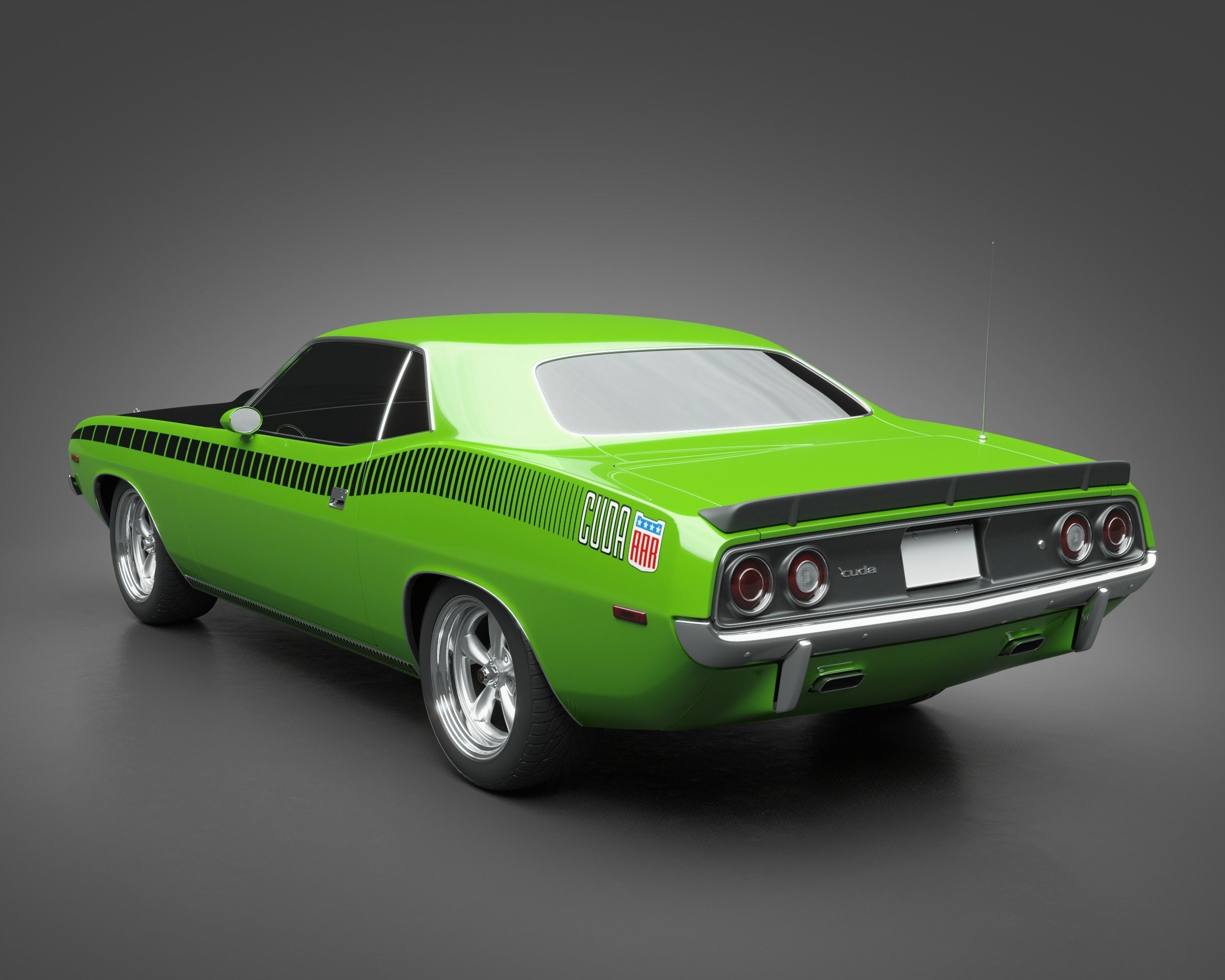 1972 Plymouth AAR Cuda 3D model_6