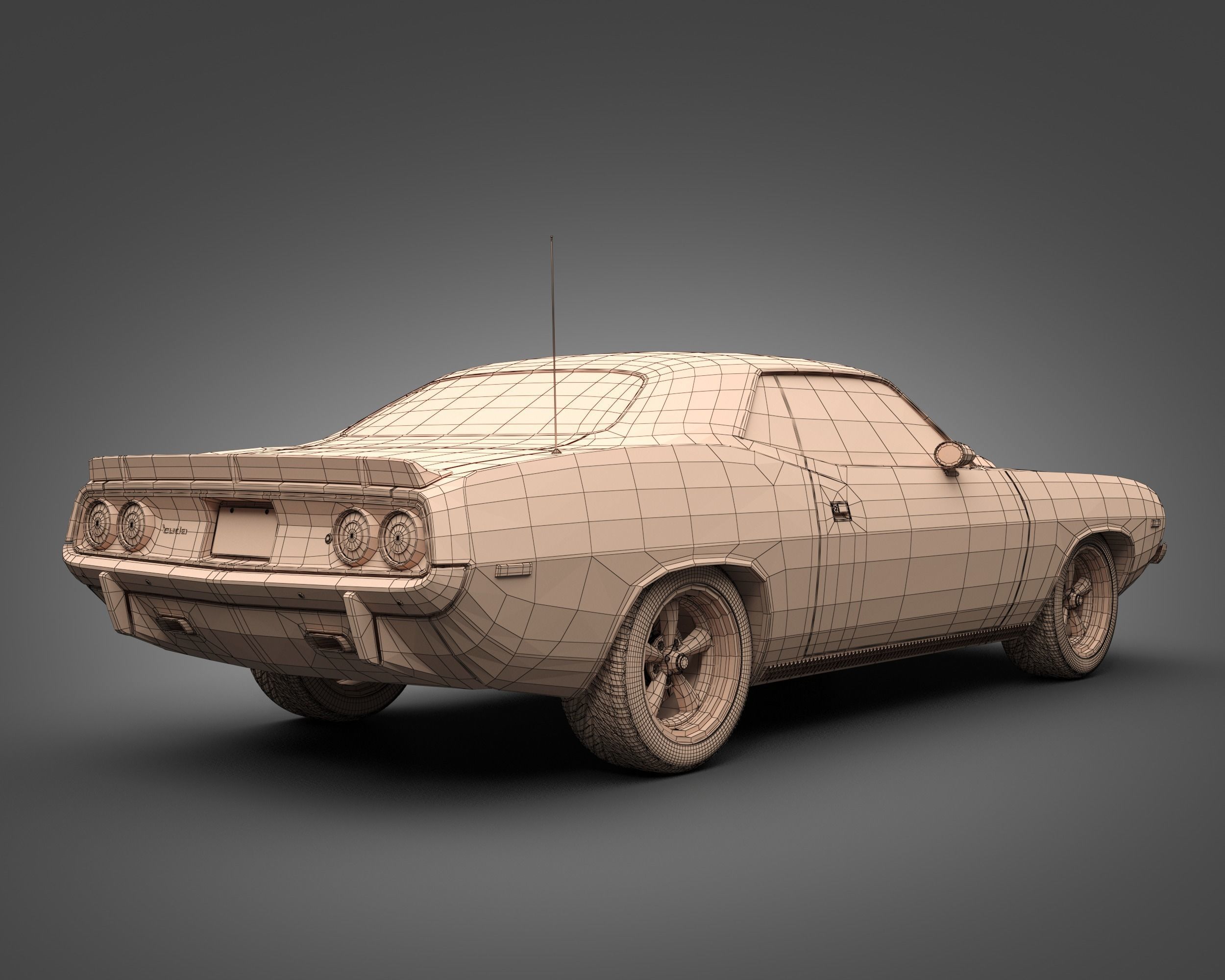 1972 Plymouth AAR Cuda 3D model_8
