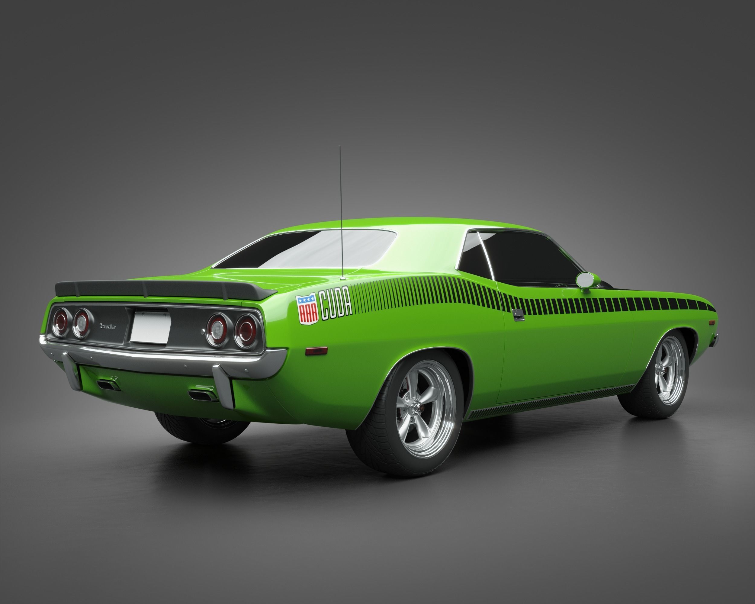 1972 Plymouth AAR Cuda 3D model_1