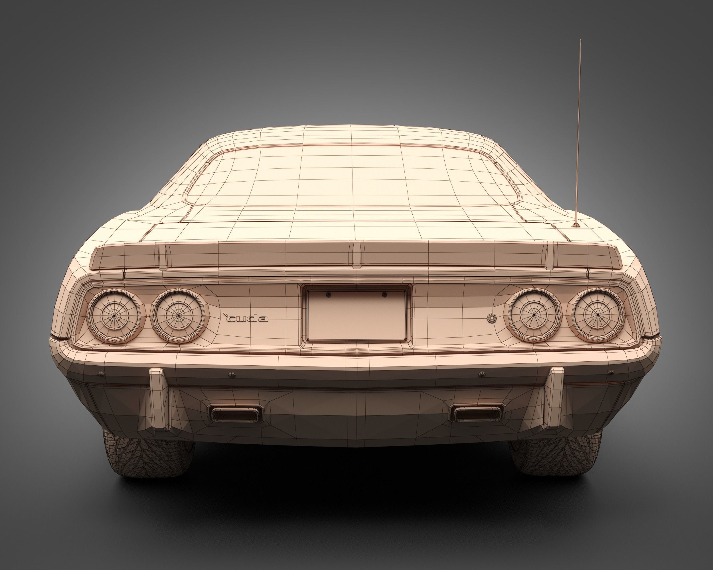 1972 Plymouth AAR Cuda 3D model_10