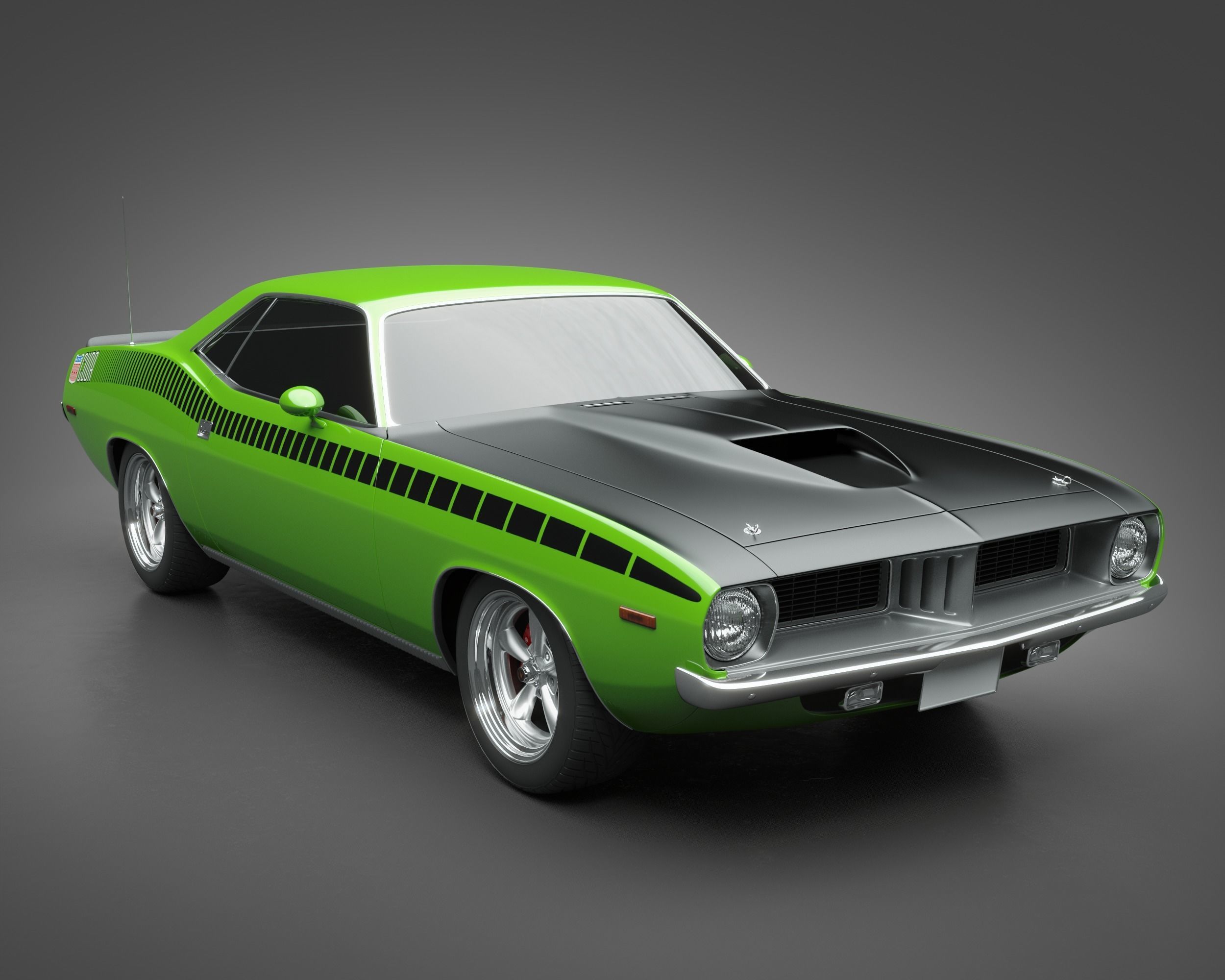 1972 Plymouth AAR Cuda 3D model_5