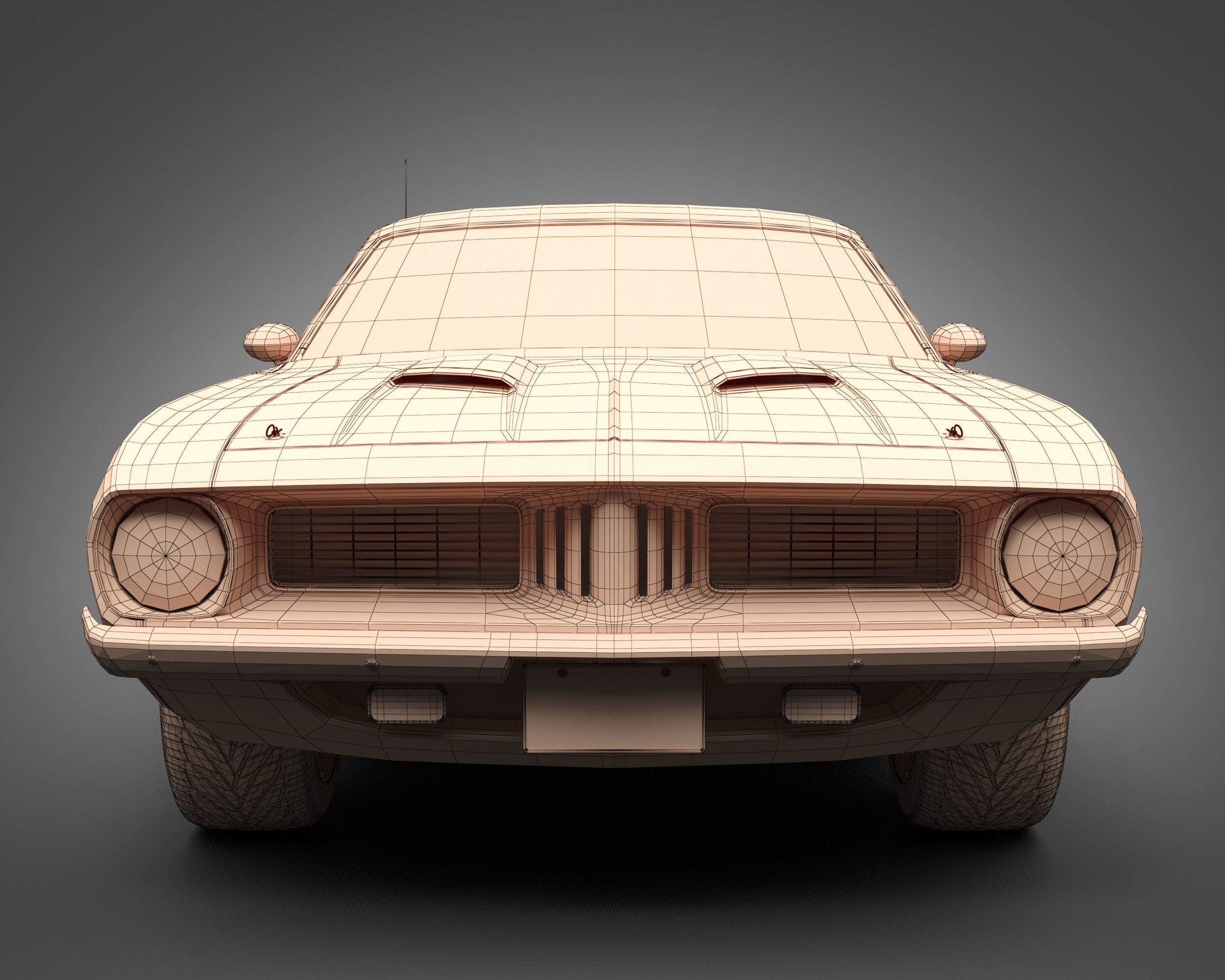 1972 Plymouth Cuda 440 3D model_9