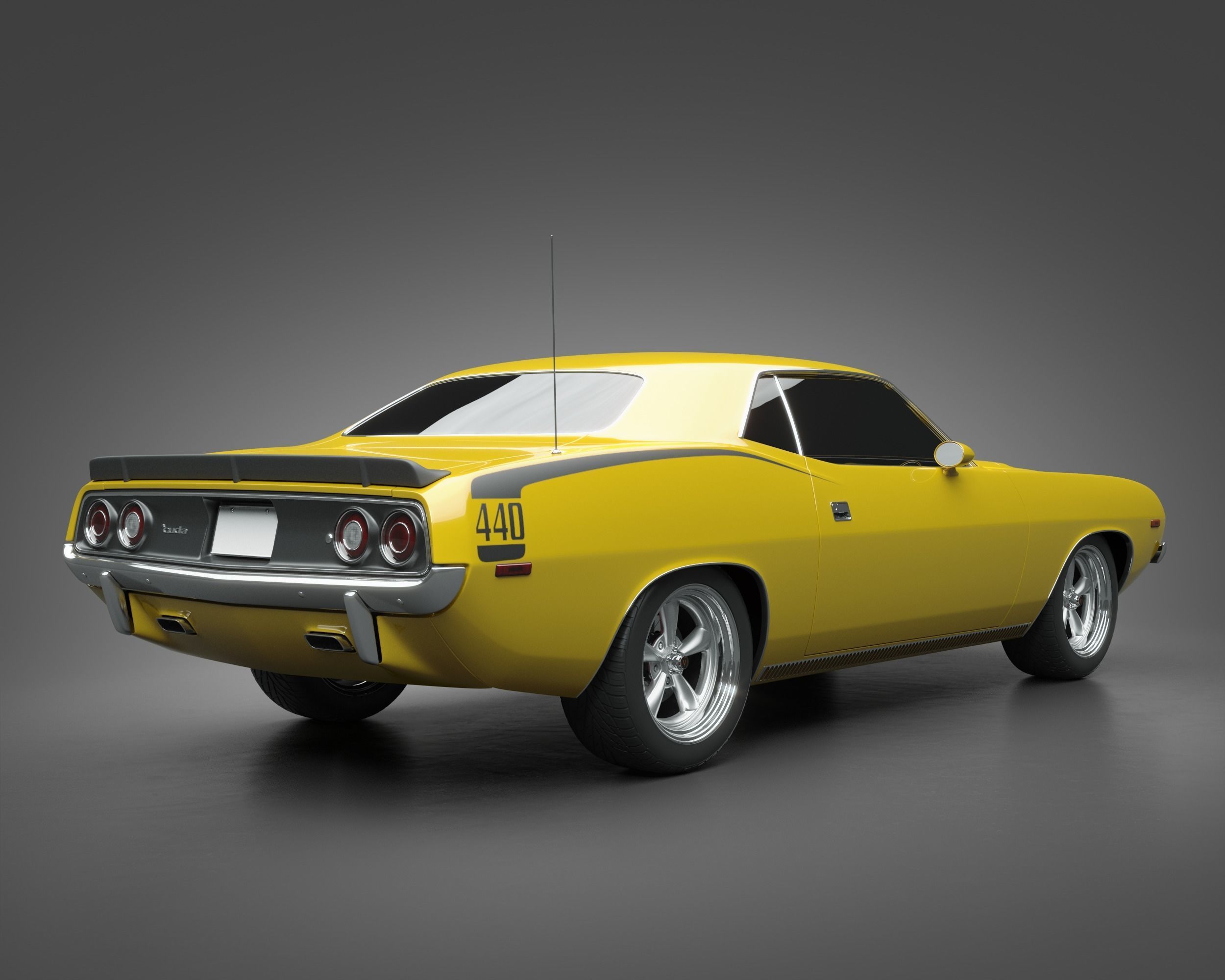 1972 Plymouth Cuda 440 3D model_1
