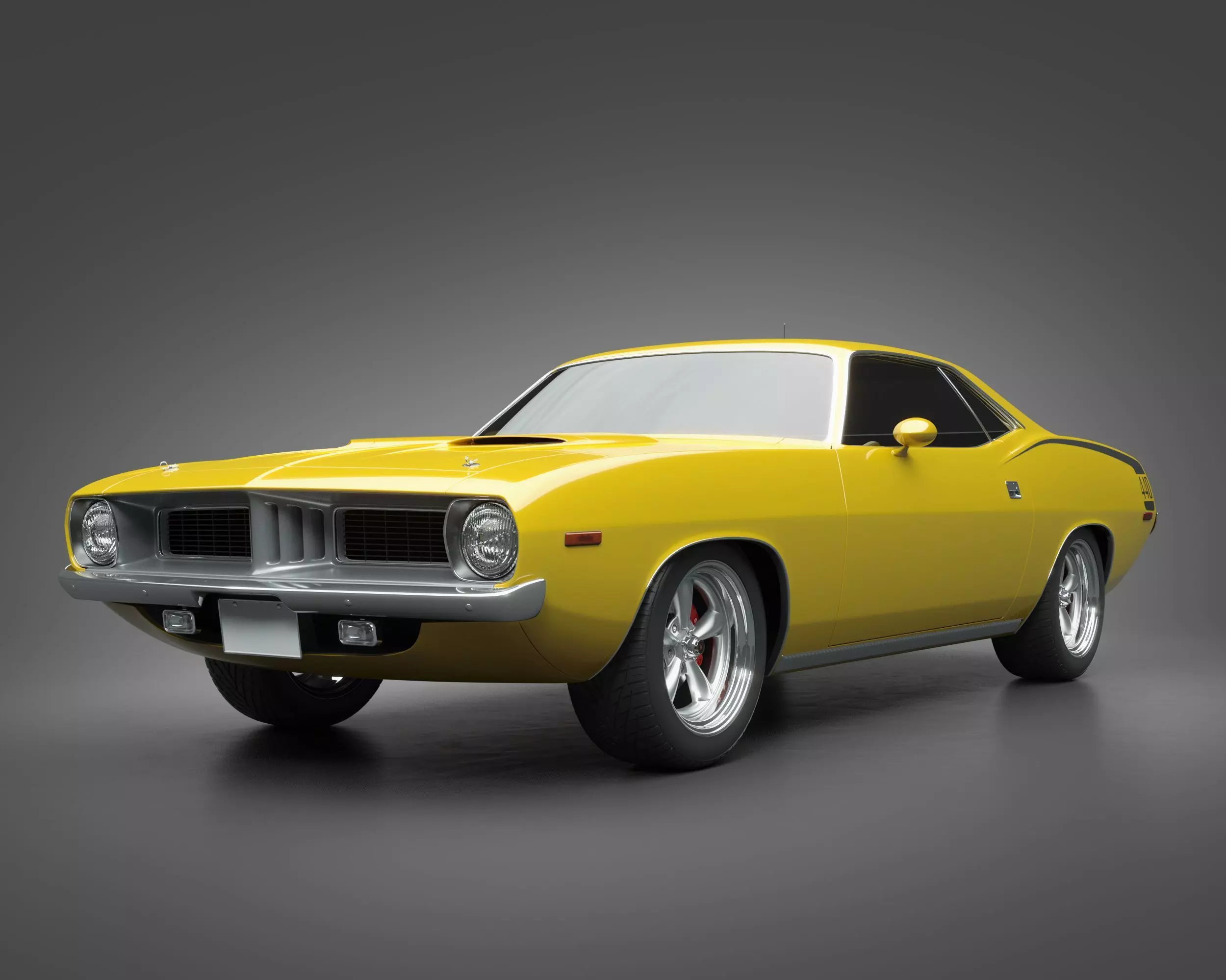 1972 Plymouth Cuda 440 3D model_0
