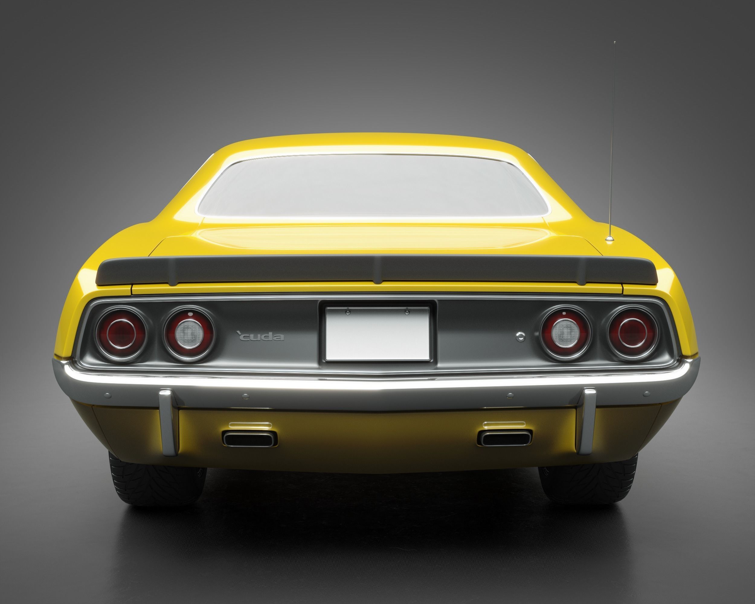 1972 Plymouth Cuda 440 3D model_3