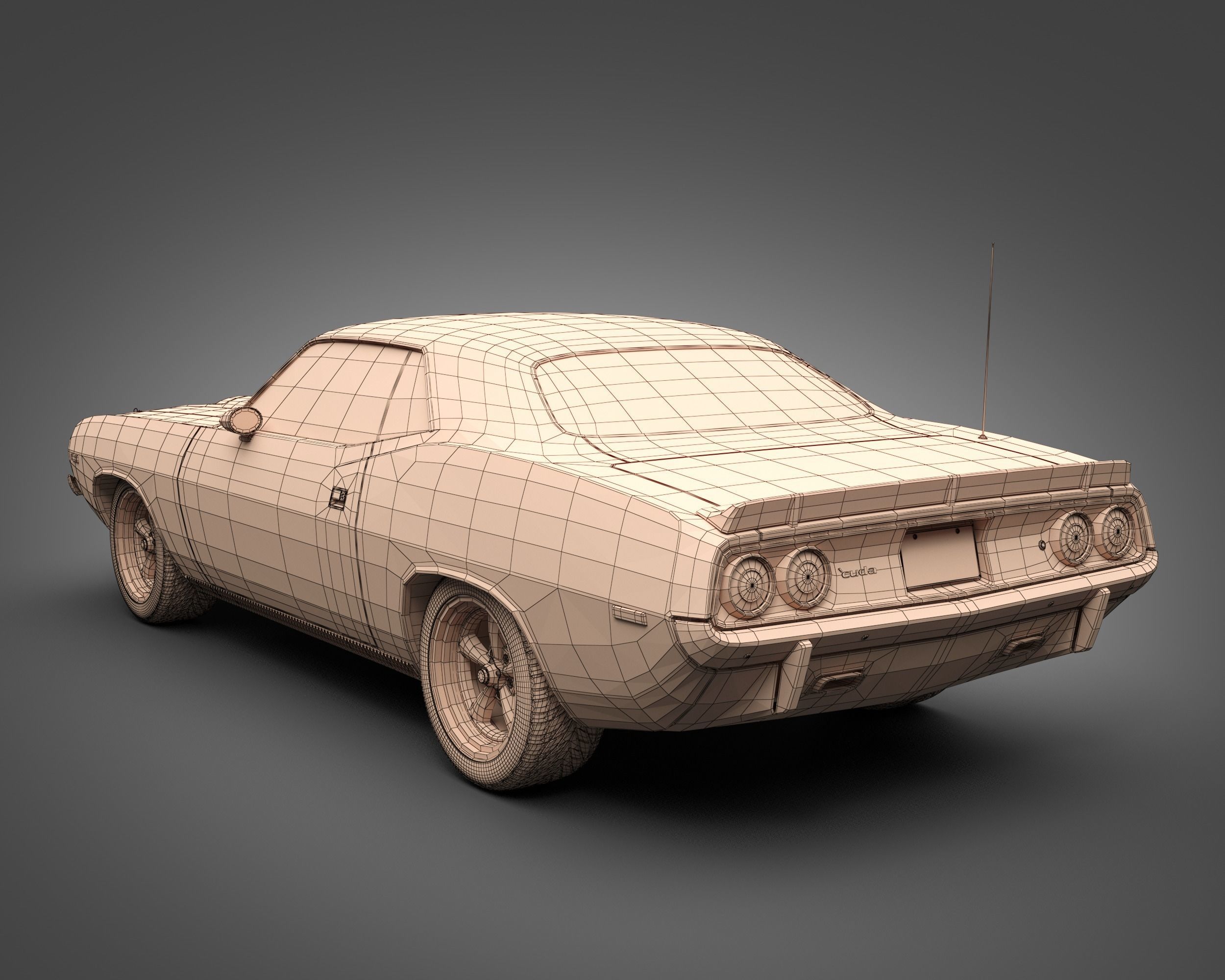 1972 Plymouth Cuda 440 3D model_13