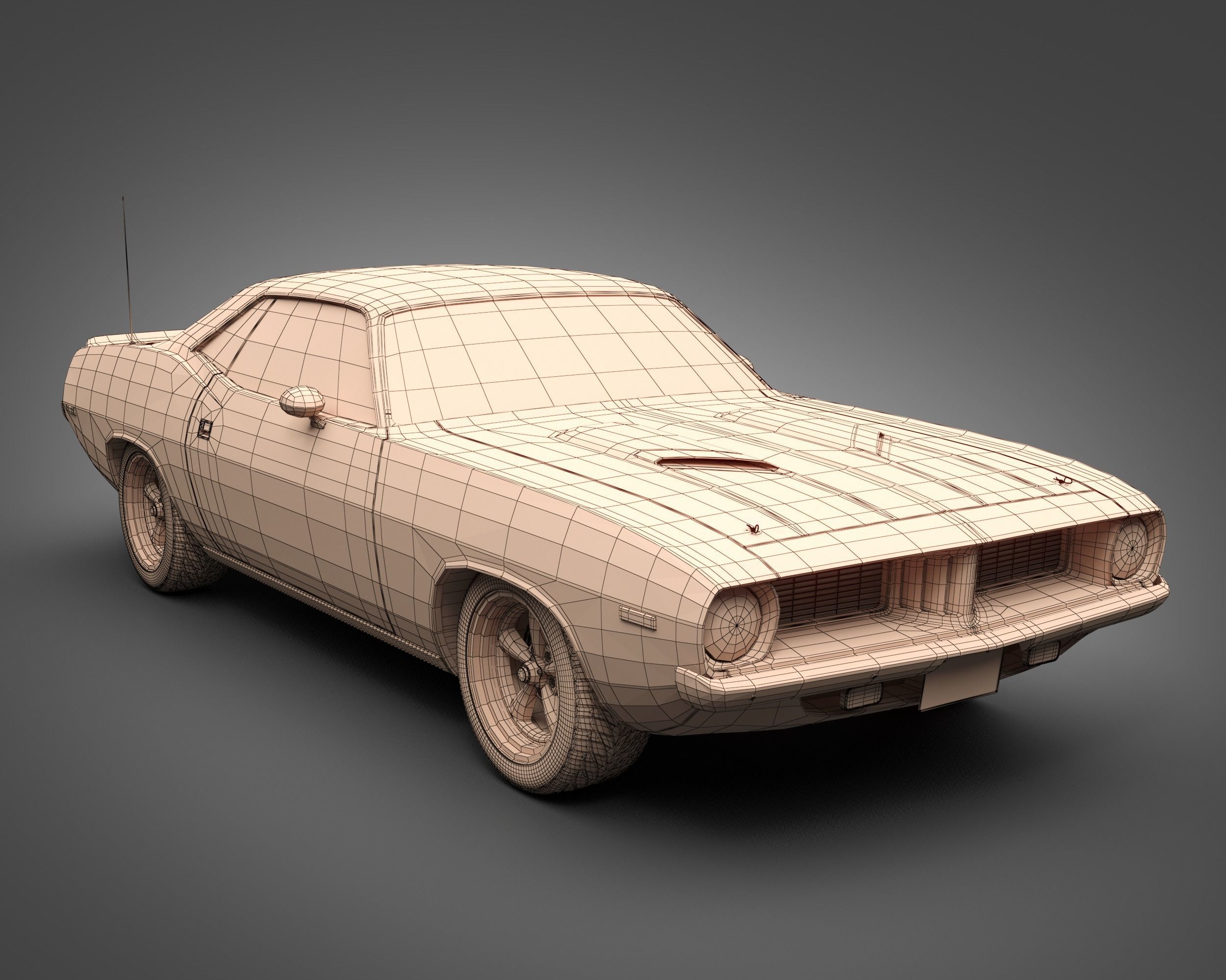 1972 Plymouth Cuda 440 3D model_12
