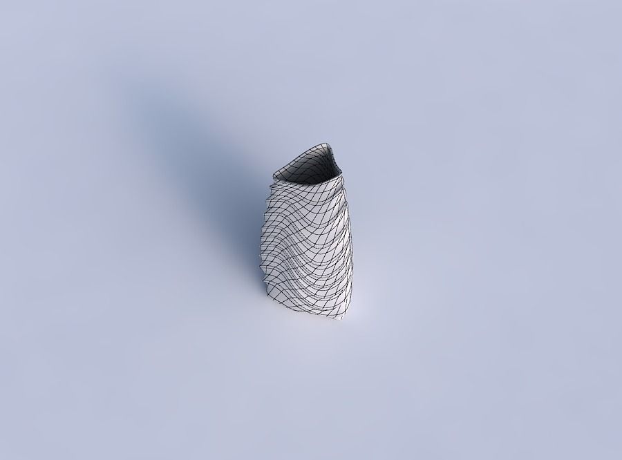 Vase curved tipping triangle 2 with curved horizontal wavy se... 3D print model_6