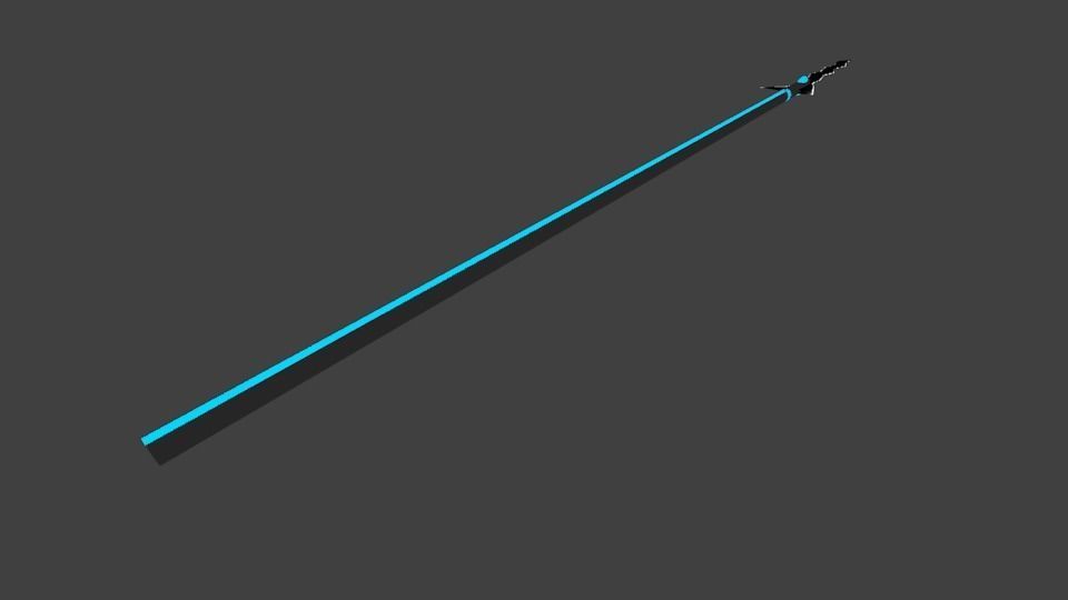 Lance-7 black and blue Low-poly 3D model_8