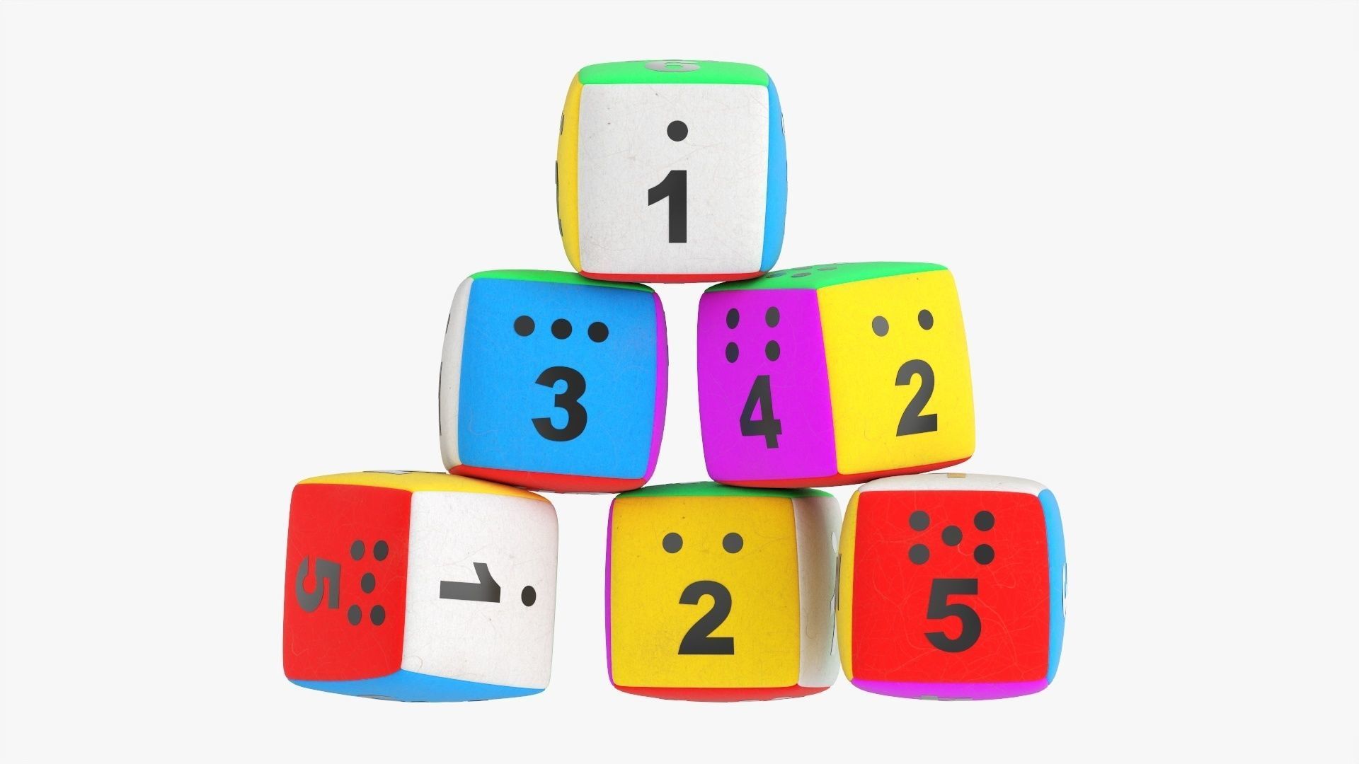 Soft baby cubes with numbers 01 3D model_3