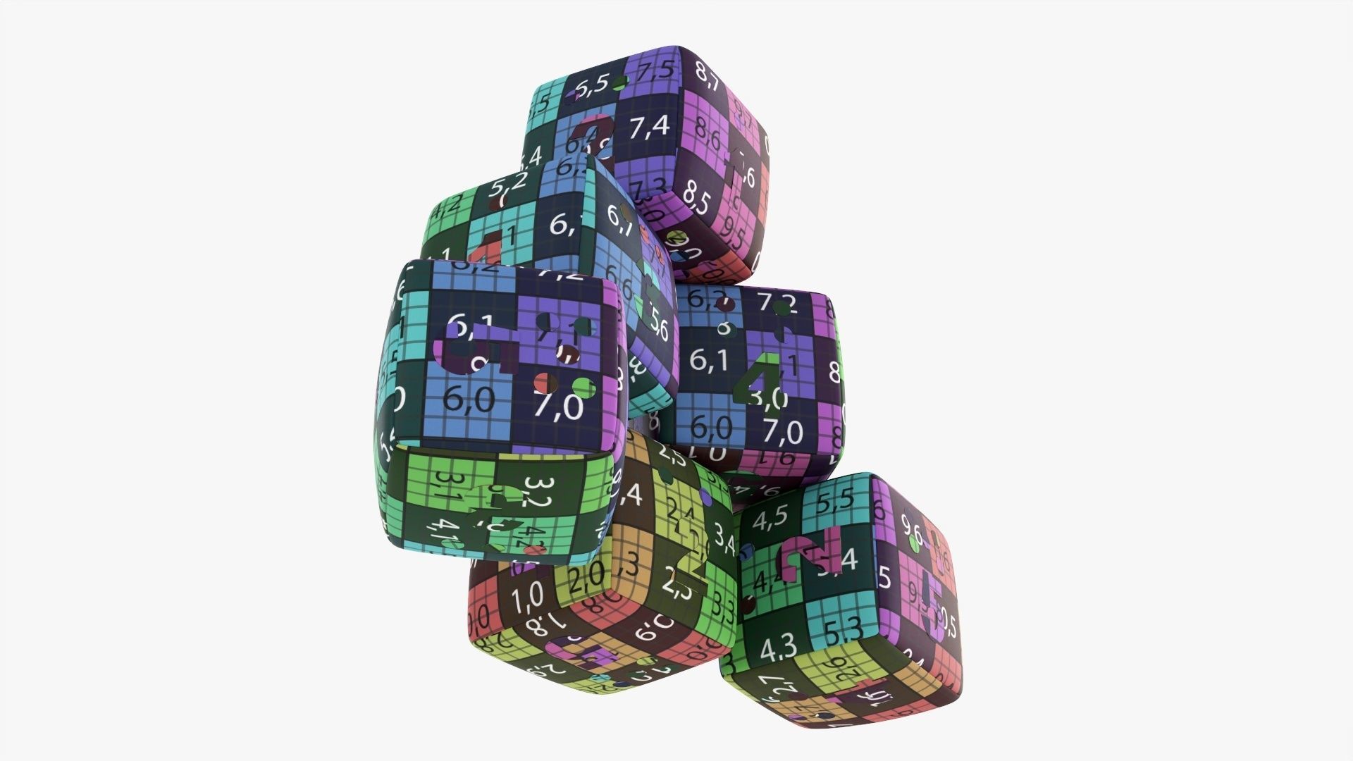 Soft baby cubes with numbers 01 3D model_14