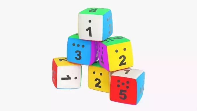 Soft baby cubes with numbers 01 3D model