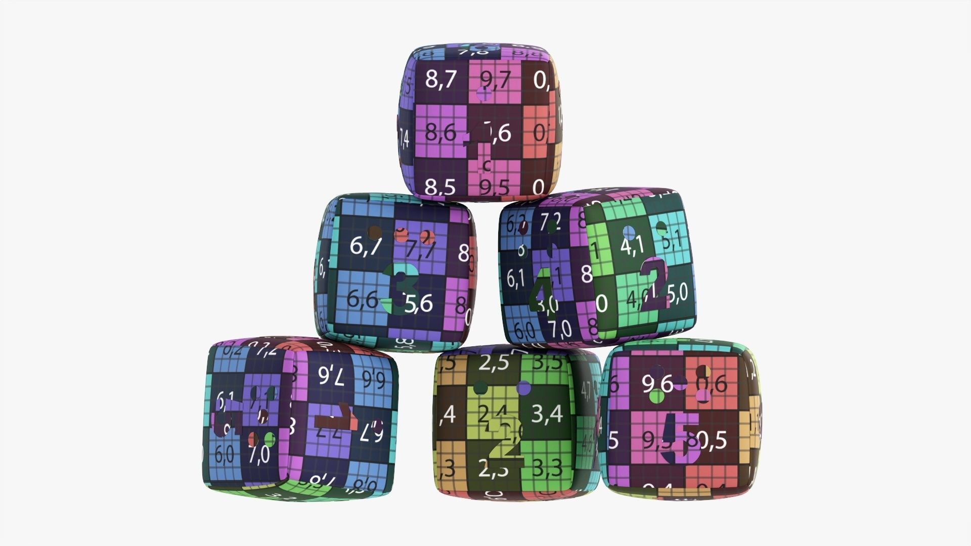 Soft baby cubes with numbers 01 3D model_15