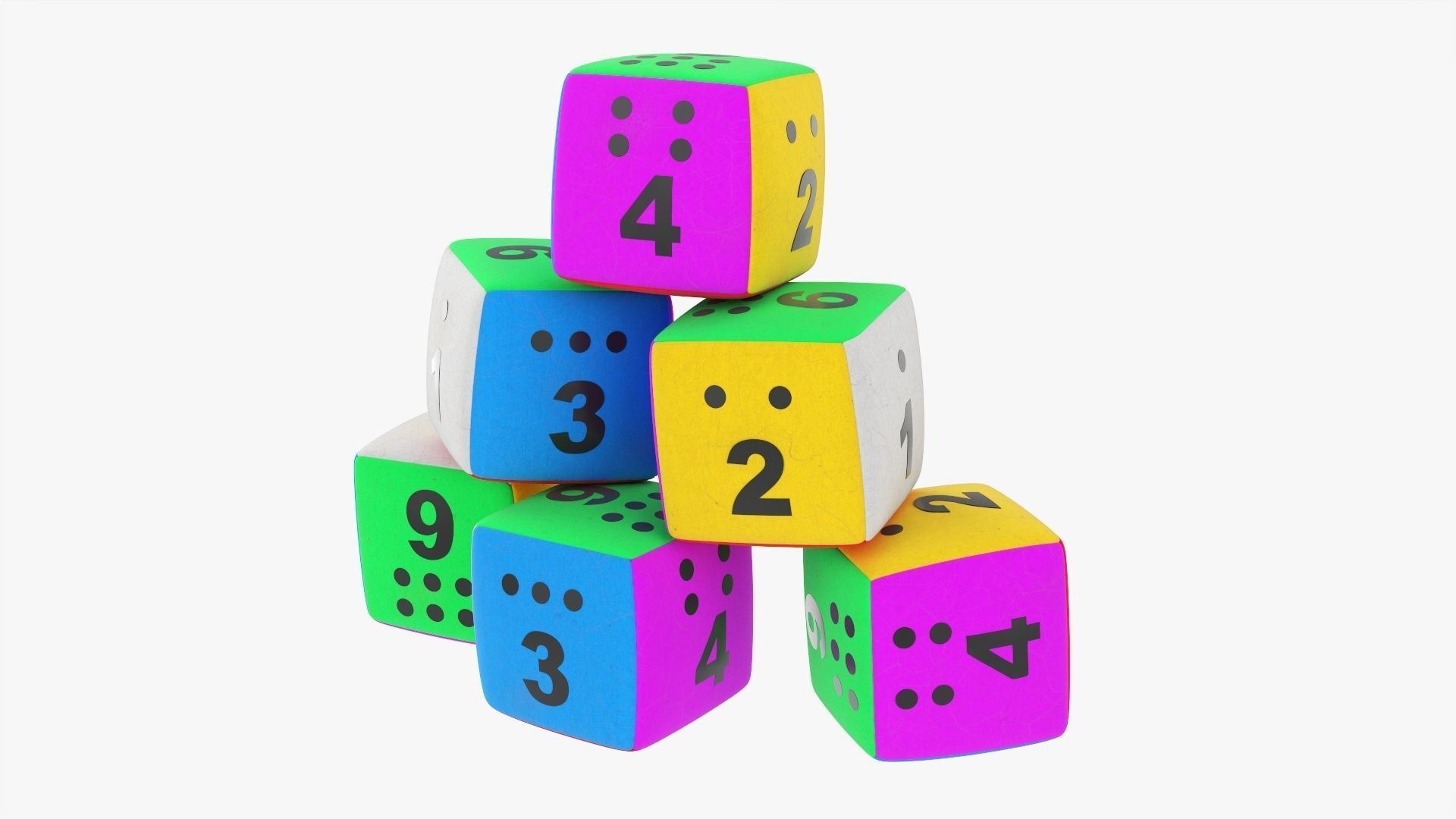 Soft baby cubes with numbers 01 3D model_1