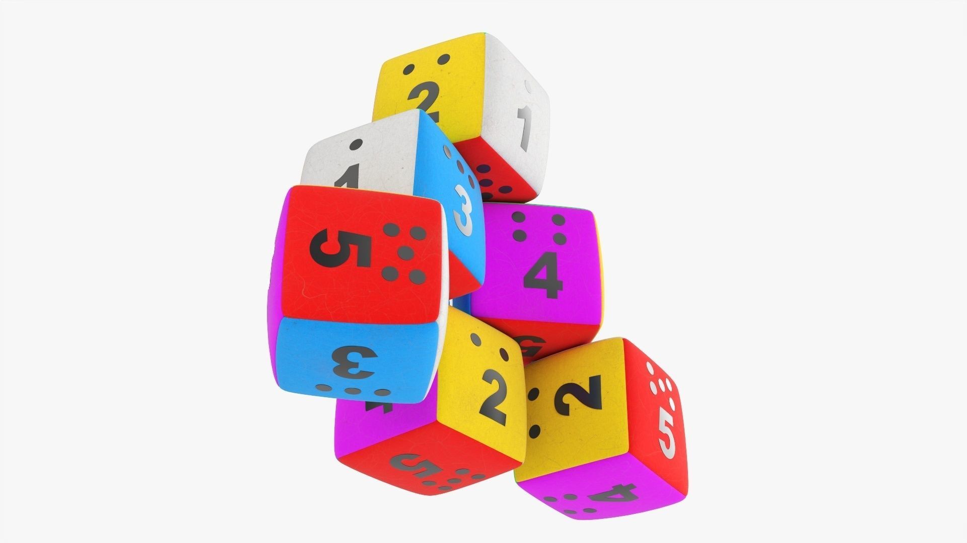 Soft baby cubes with numbers 01 3D model_2