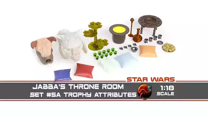 Jabbas Throne Room - Set 5a - Trophy room Attributes 1-18 scale 3D print model