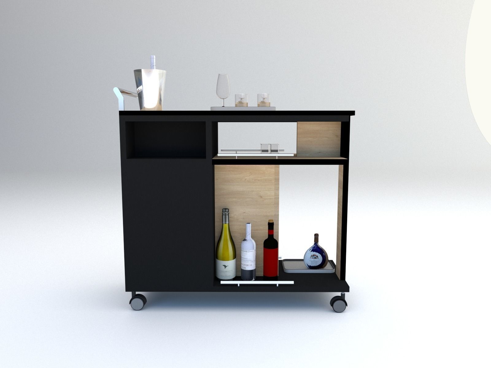 Beverage cart    trolley 3D model_3