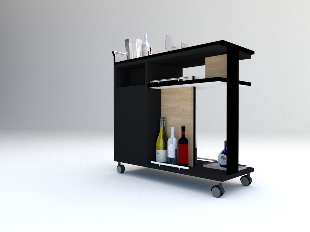 Beverage cart    trolley 3D model_5