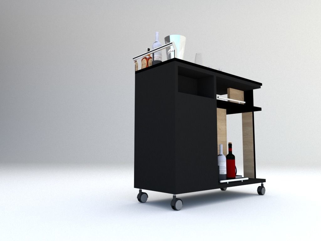 Beverage cart    trolley 3D model_6