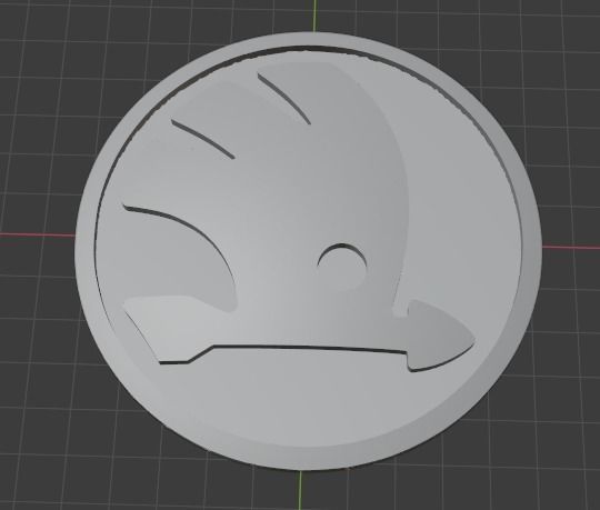 Skoda signon the front hood and on the back 3D print model_1