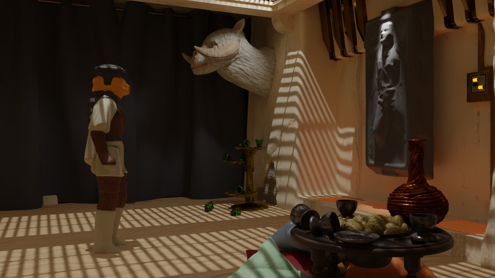 Jabbas Throne Room - Set 5a - Trophy room Attributes 1-12 scale 3D print model_5