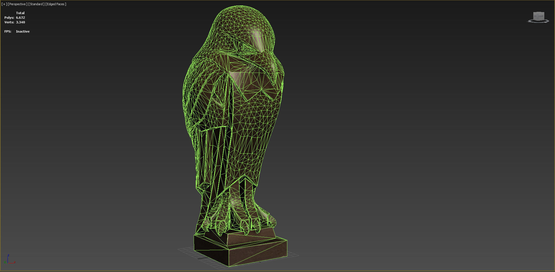 Eagle Bird Statue Sculpture Stylized Art Low-poly 3D model_6