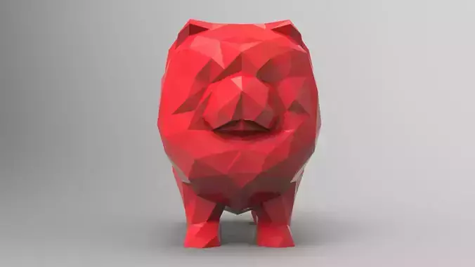 Low Poly Chow Chow STL for