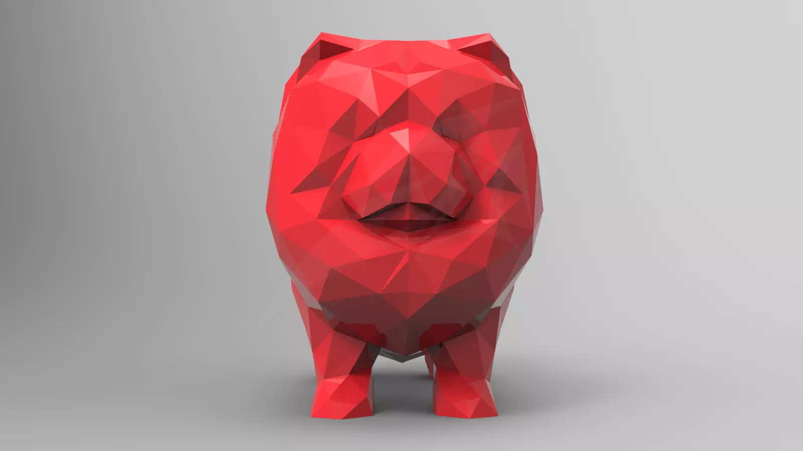Low Poly Chow Chow STL for 3D print model