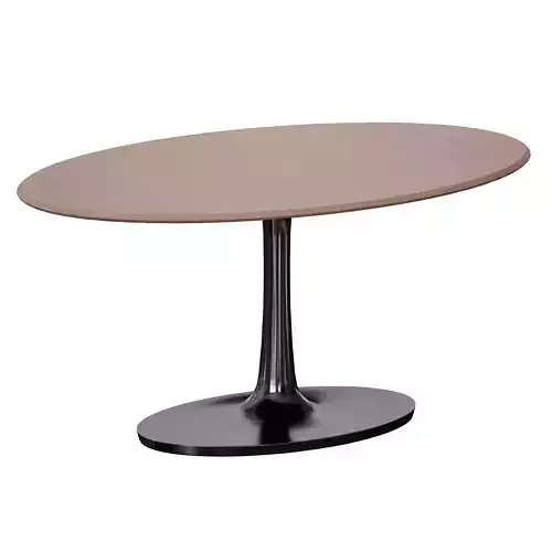 Nero Oval Concrete Top Table with Matte Black Base 